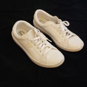 Girls size 2 white leather Keds